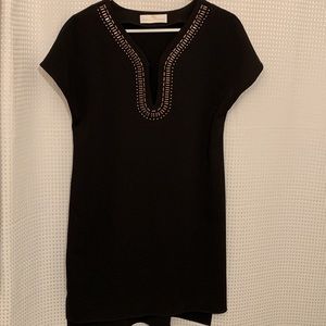 Amanda Uprichard Dress Womens Medium Black Gold Bronze Beaded Short Dress